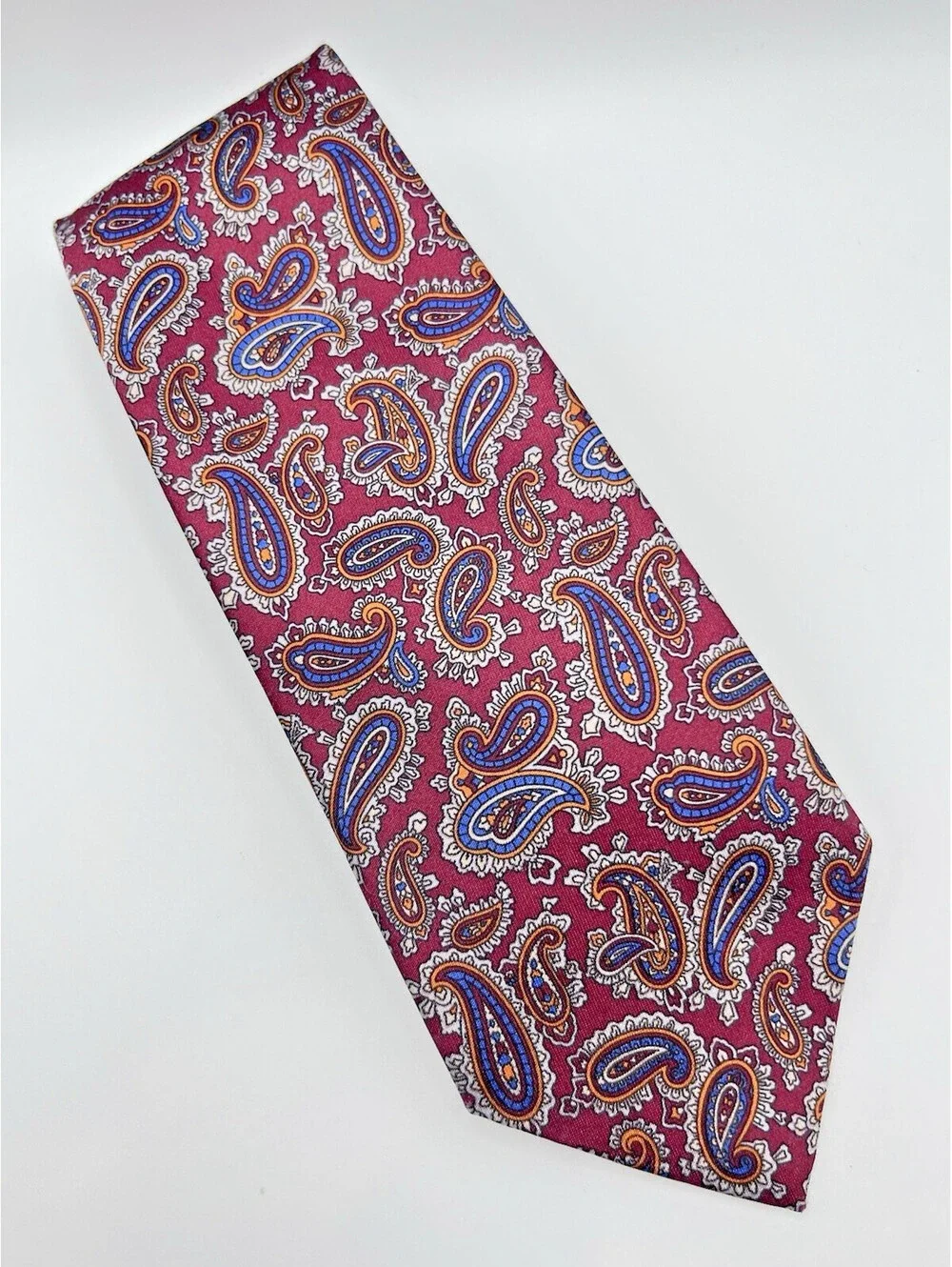Van Heusen Tie Paisley Classic Red Retro 3.5 X 56 T108 Silk Poly